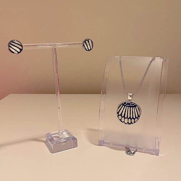 Handmade Glass Dome Earrings & Pendant set - Picture 4 of 13